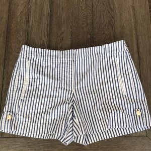 Blue & White Striped Shorts
